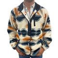 Cream, Blue, & Orange Fleece Jacket 2161-31