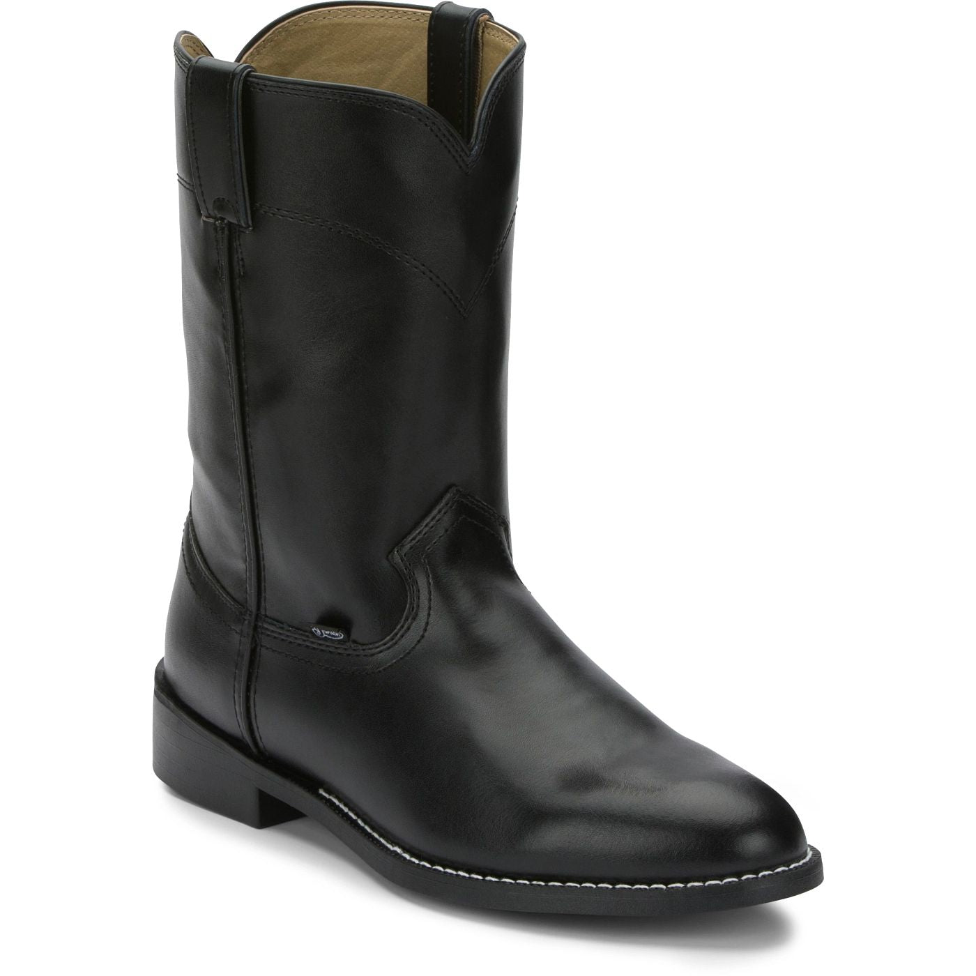 JUSTIN MENS TEMPLE 10" ROPER BLACK BOOTS JB3000