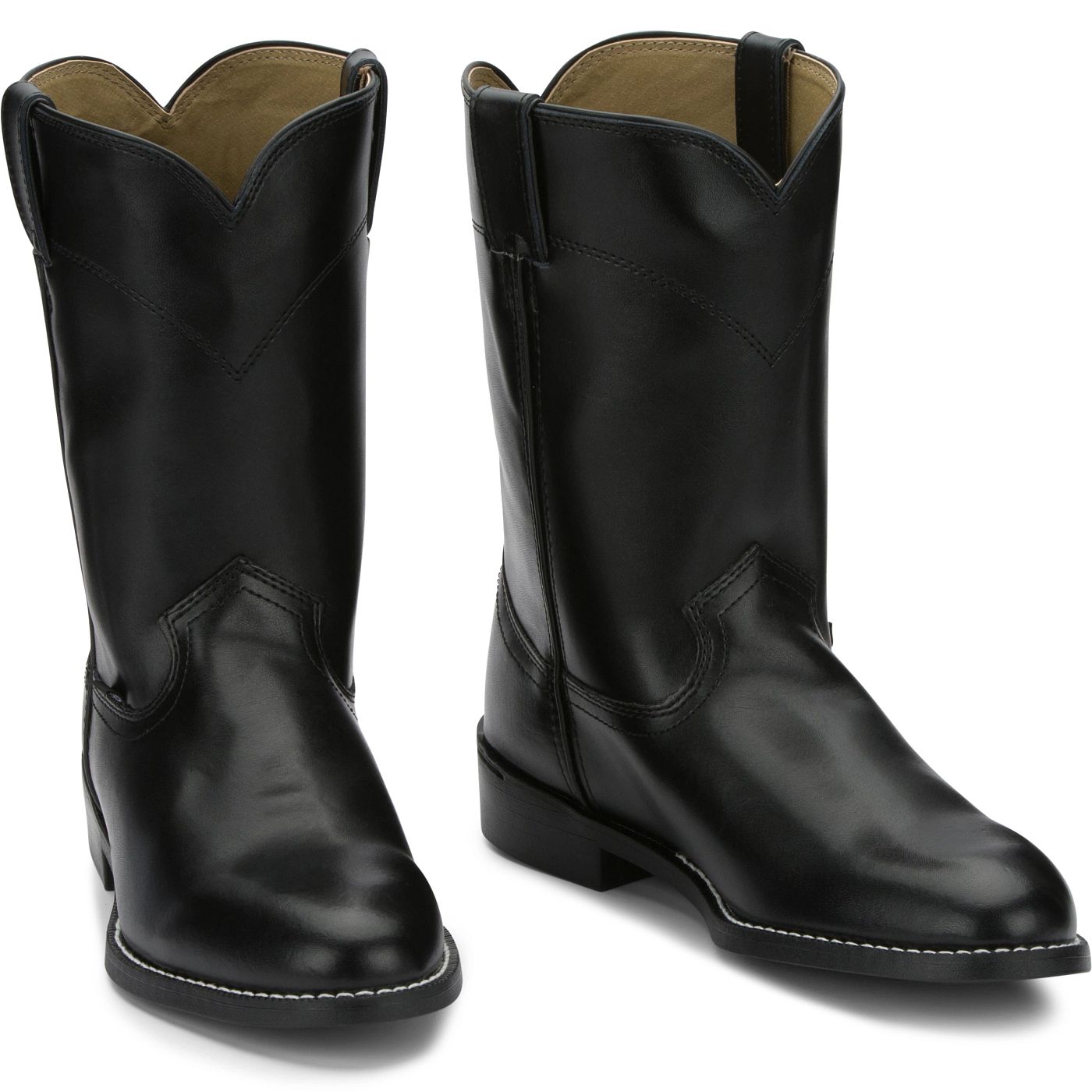 JUSTIN MENS TEMPLE 10" ROPER BLACK BOOTS JB3000