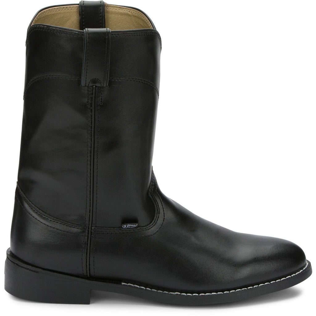 JUSTIN MENS TEMPLE 10" ROPER BLACK BOOTS JB3000