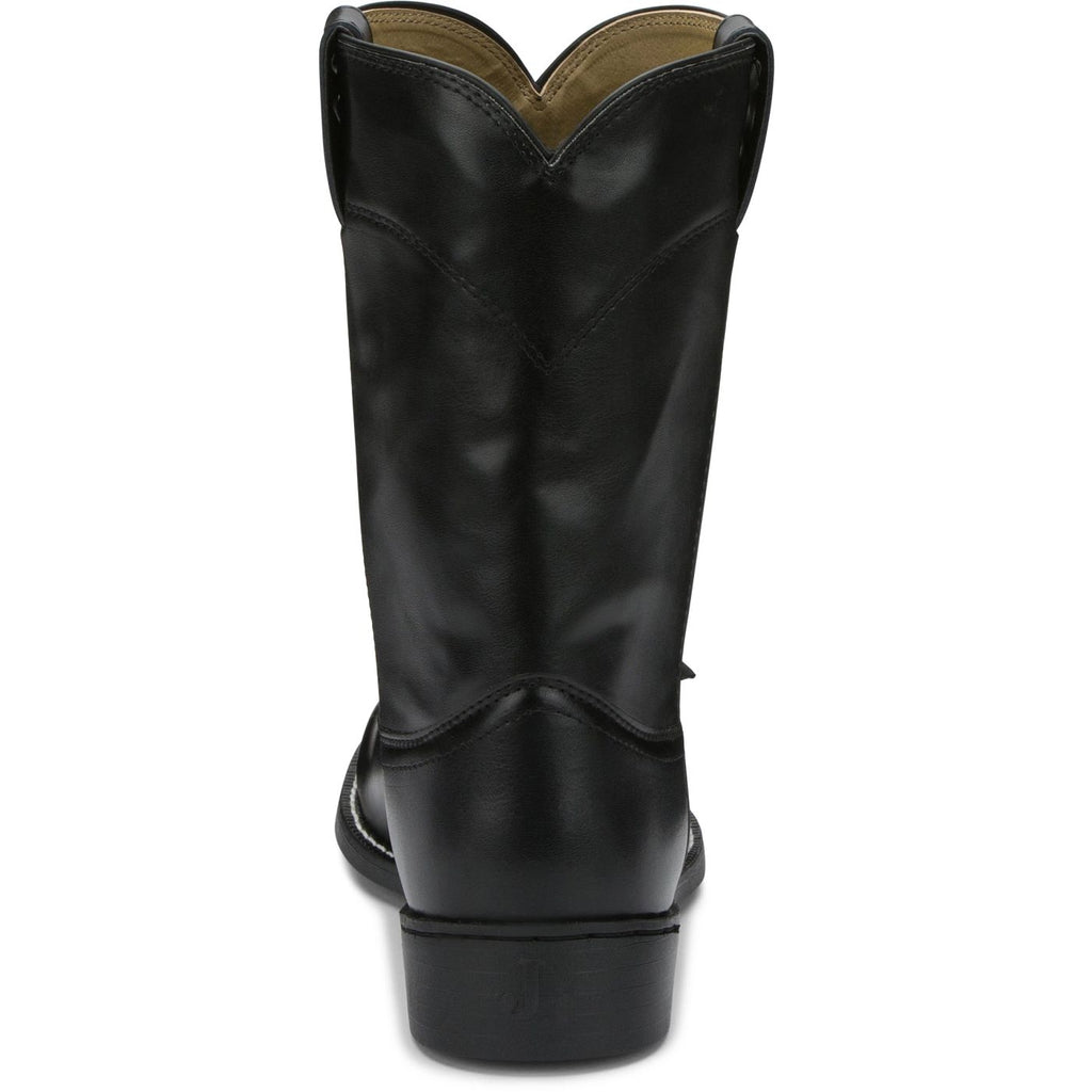JUSTIN MENS TEMPLE 10" ROPER BLACK BOOTS JB3000