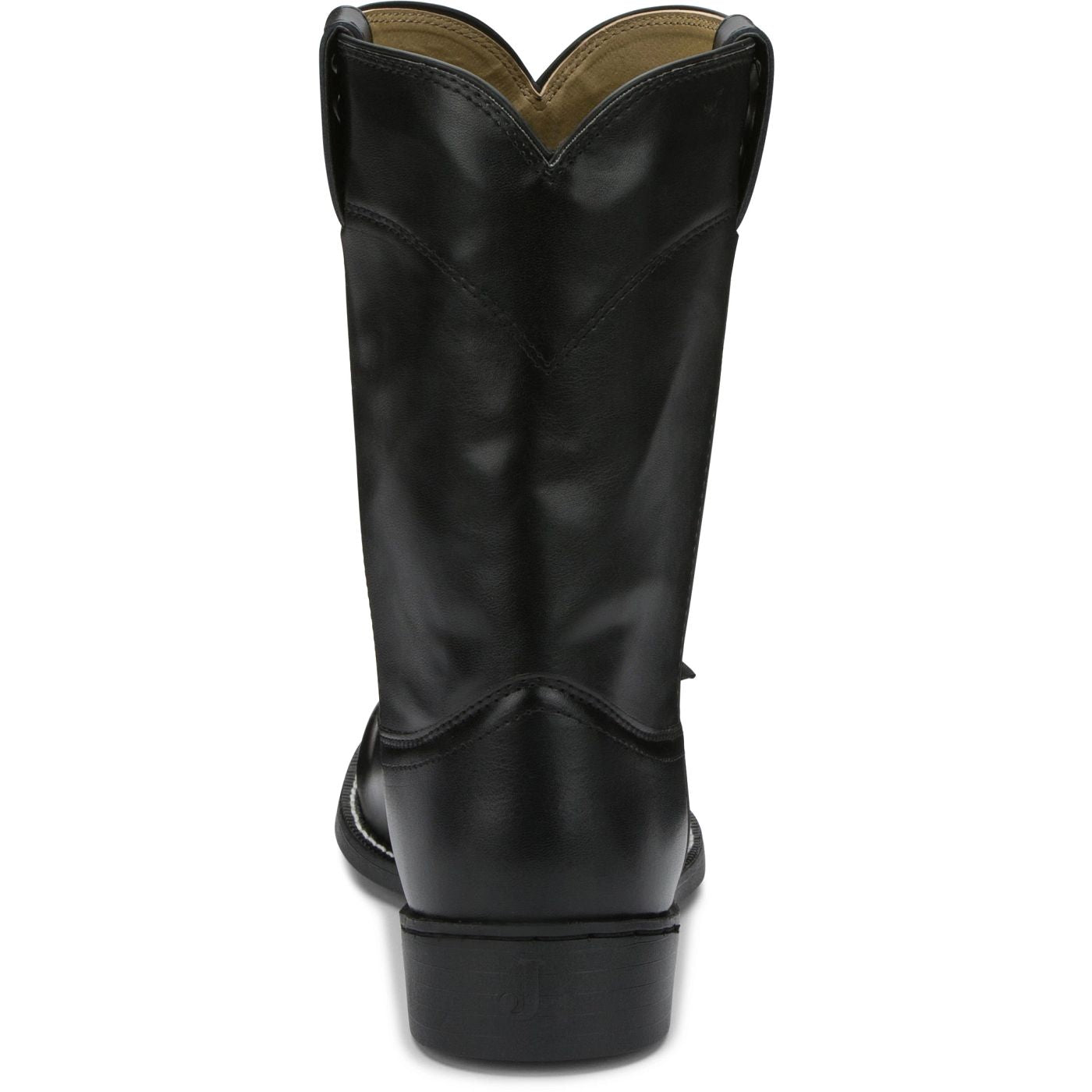 JUSTIN MENS TEMPLE 10" ROPER BLACK BOOTS JB3000