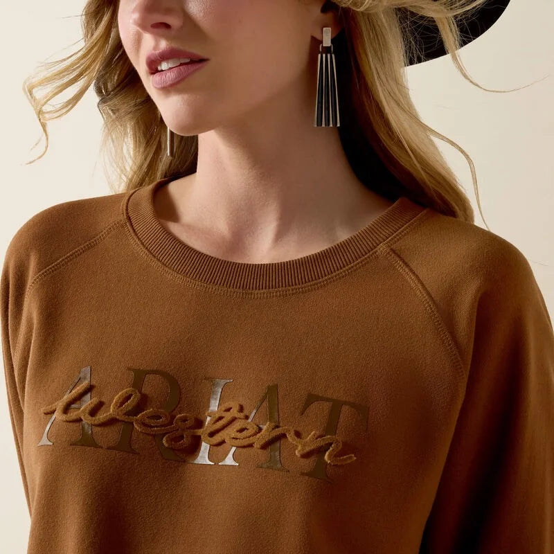 ARIAT 10080716 Women's Essential Crew Sweatshirt Dachshund