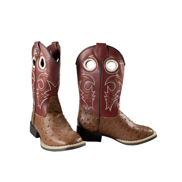 TWISTER LUCA RED & BROWN OSTRICH PRINT 446010004