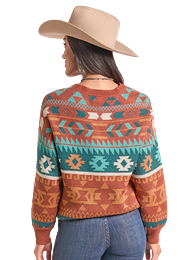 PANHANDLE SLIM AZTEC STRIPED SWEATER LW32T09683