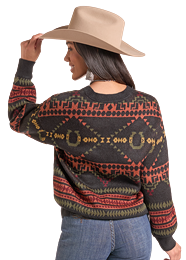 PANHANDLE SLIM HORSESHOE PRINT SWEATER LW32T09684