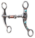 PC TURQUOISE DOT SHANK - DOG BONE ROLLER PCB-143