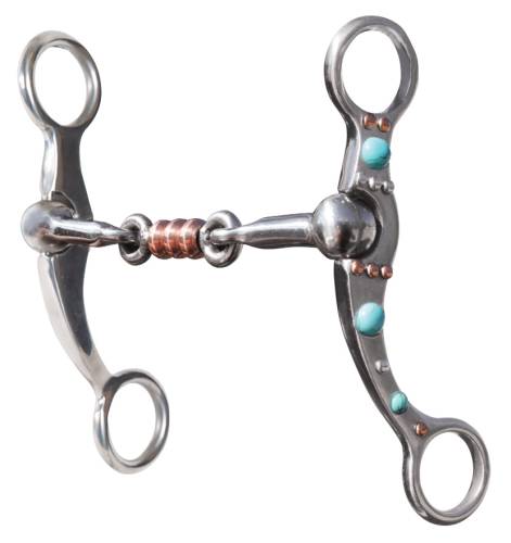 PC TURQUOISE DOT SHANK - DOG BONE ROLLER PCB-143