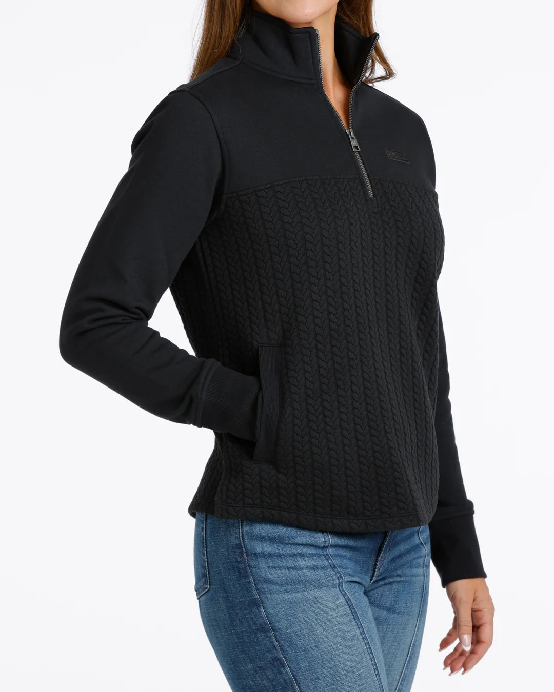 CINCH WOMEN'S BLACK 1/4 ZIP FLEECE MAK9936002