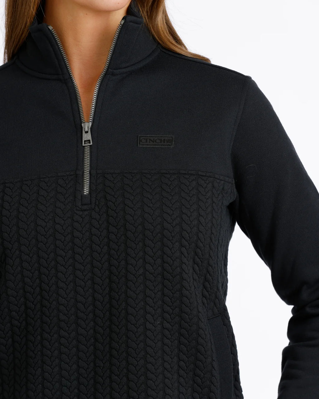 CINCH WOMEN'S BLACK 1/4 ZIP FLEECE MAK9936002