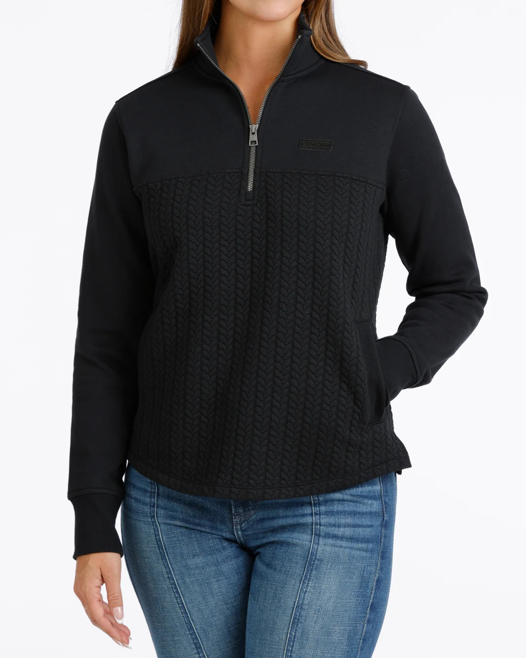 CINCH WOMEN'S BLACK 1/4 ZIP FLEECE MAK9936002