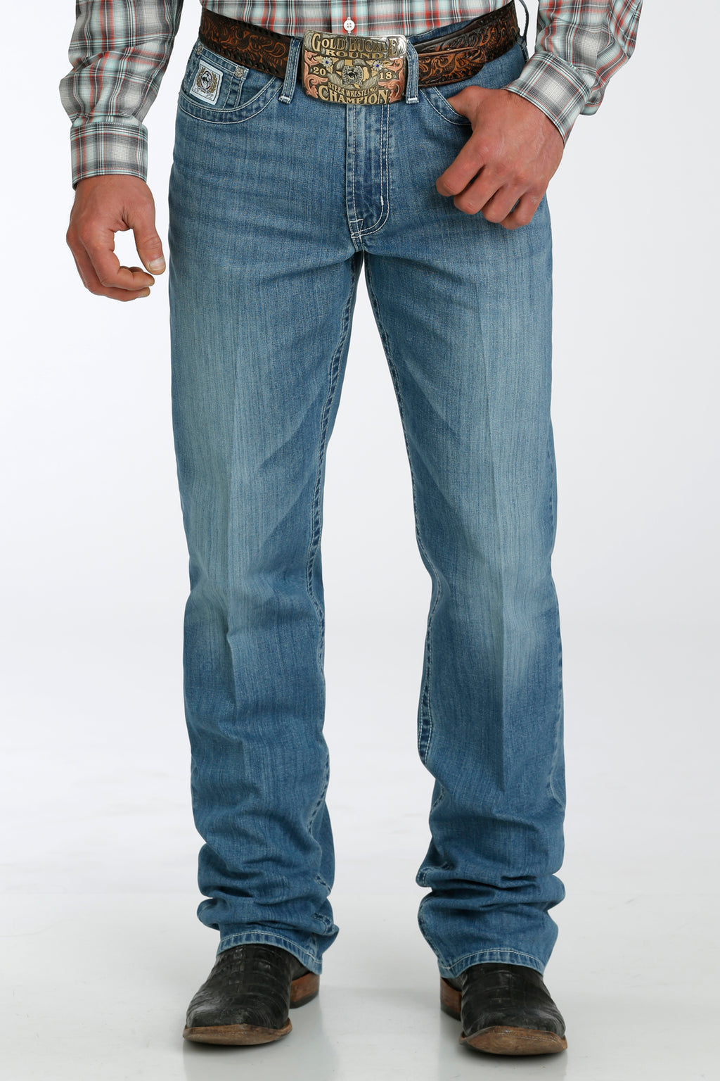 MB92834056 WHITE LABEL MEDIUM STONE MENS CINCH