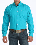 MENS CINCH SOLID BUTTON DOWN TEAL MTW1103800