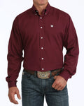 MENS CINCH SOLID BUTTON DOWN BURGUNDY MTW1104239