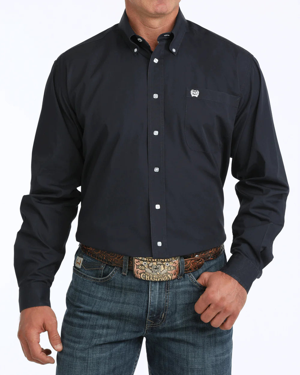 MENS CINCH SOLID BUTTON DOWN NAVY MTW1104667