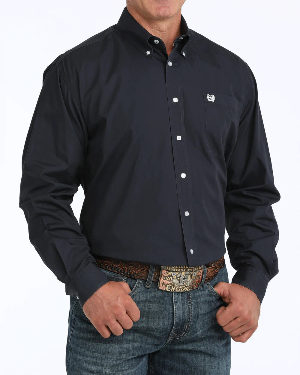 MENS CINCH SOLID BUTTON DOWN NAVY MTW1104667