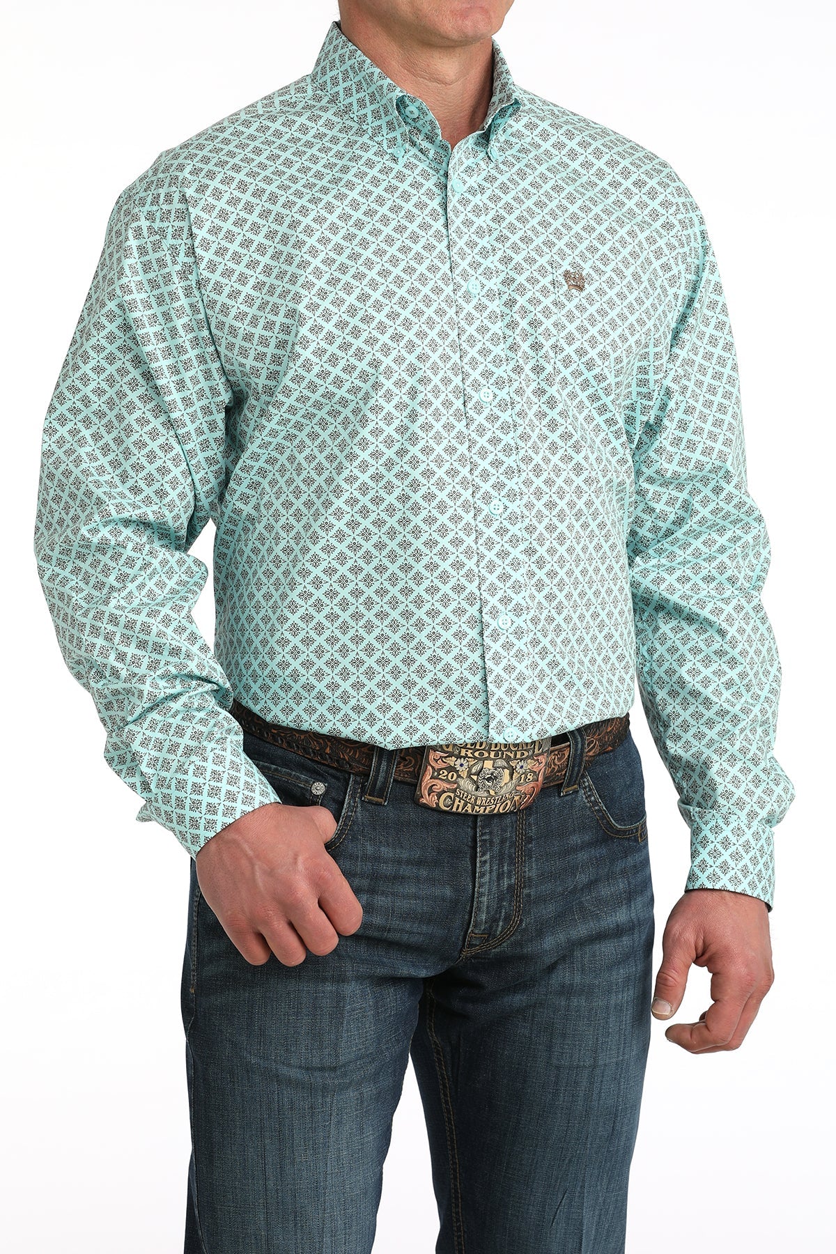 MEN'S CINCH CLASSIC FIT BUTTON-DOWN WESTERN SHIRT - MTW1106060