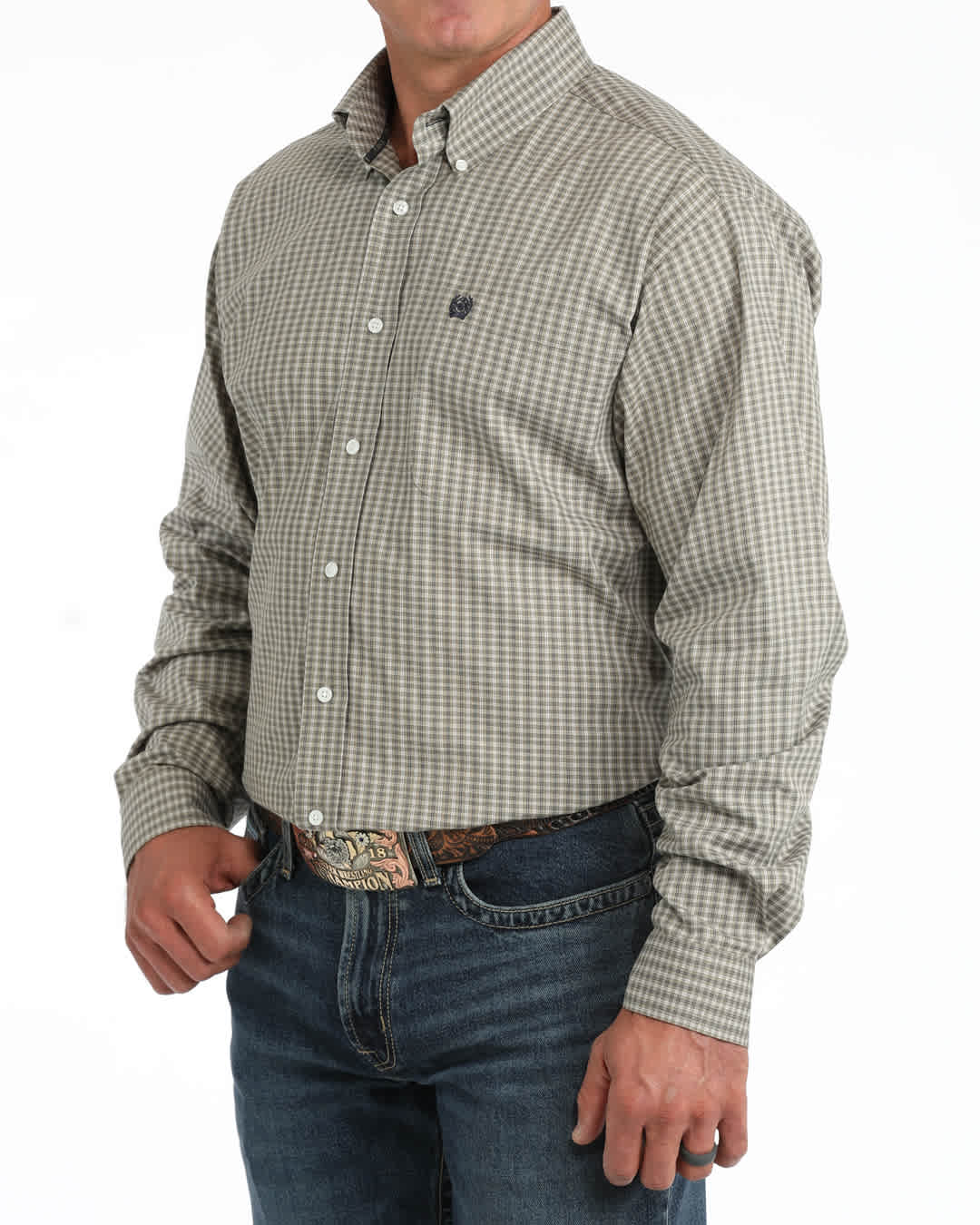 CINCH MENS LONG SLEEVE PLAID BUTTON UP SHIRT MTW1106127