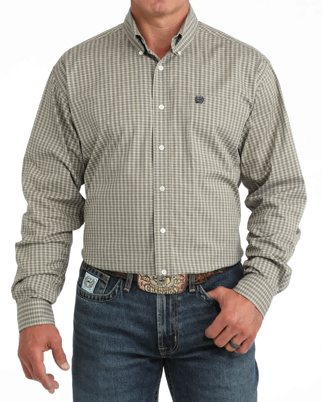 CINCH MENS LONG SLEEVE PLAID BUTTON UP SHIRT MTW1106127