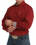 Cinch Men's Solid Burgundy Classic Fit Long Sleeve Button Down Shirt MTW1106139