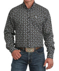 Cinch Men's Navy Geometric Classic Button Down Shirt MTW1106149