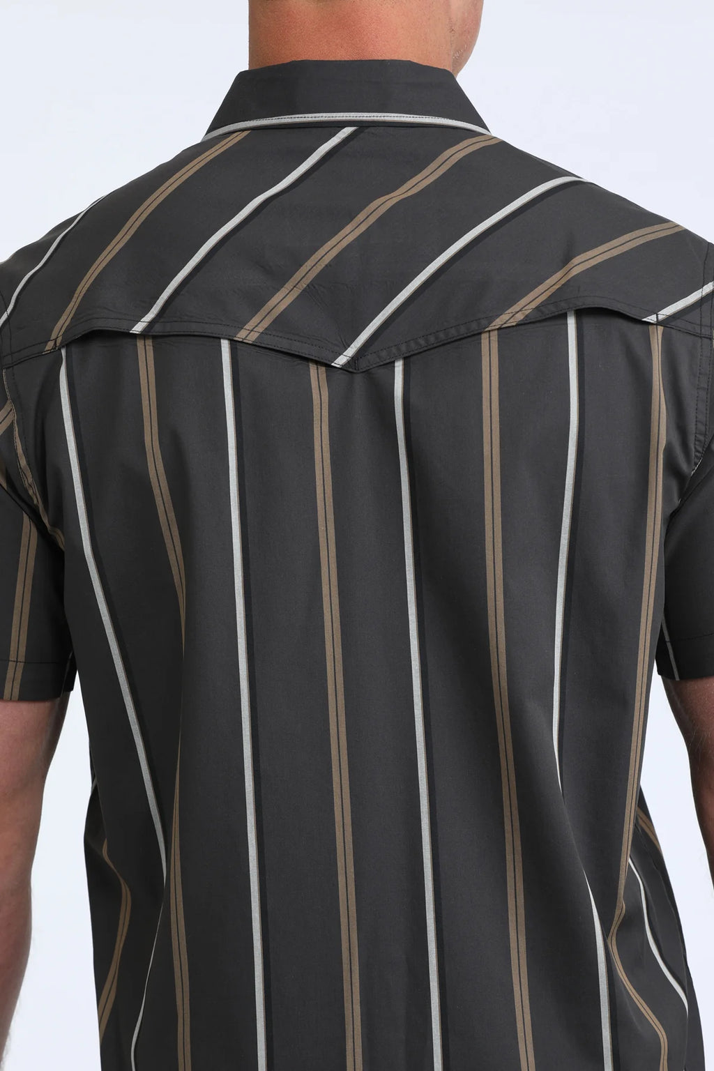 CINCH MEN'S BLACK STRIPED SHORT SLEEVE SHIRT MTW1402016