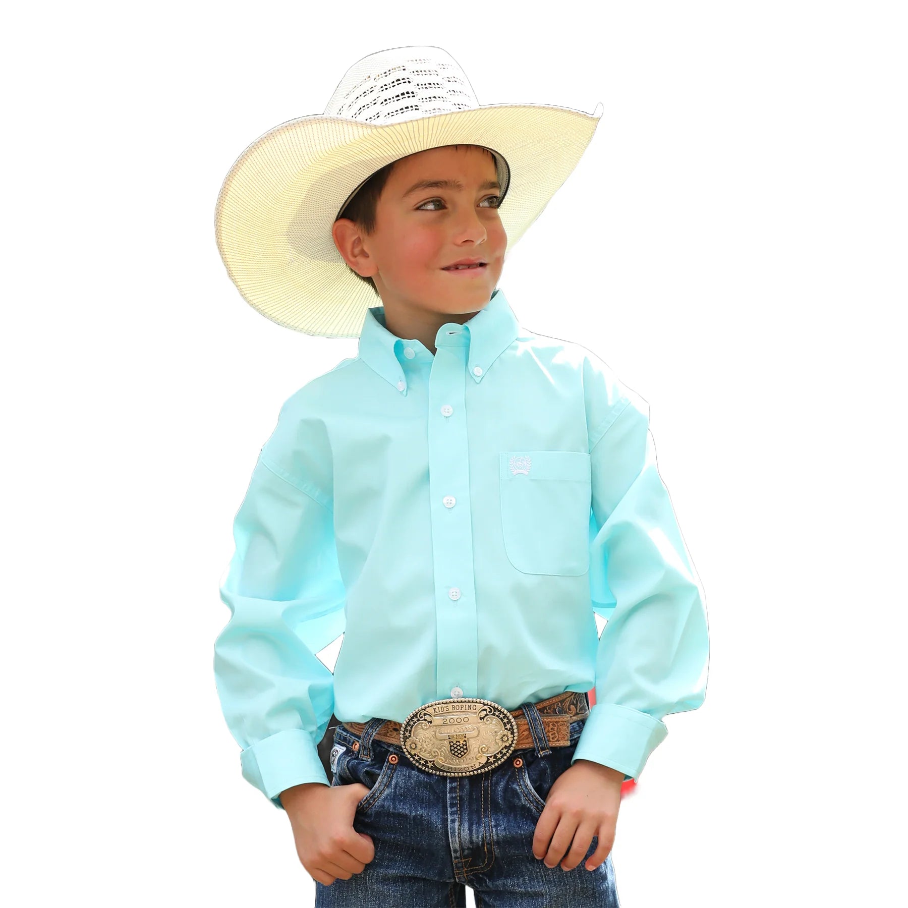 BOY'S SOLID BUTTON-DOWN WESTERN SHIRT