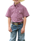 Cinch Boys' Purple Geometric Button Down Shirt MTW7140041