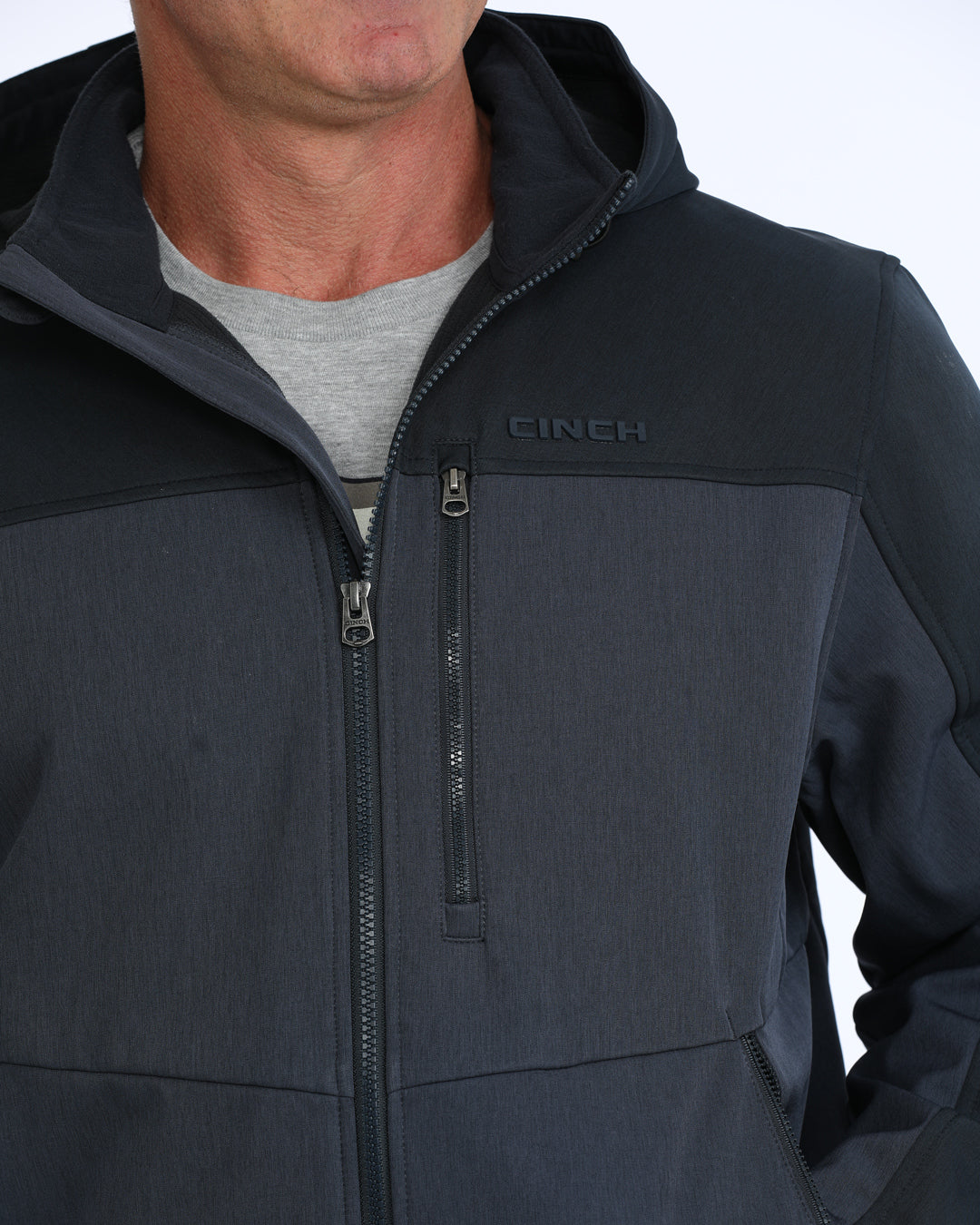 Men's Cinch NAVY Hooded Patch Jacket MWJ153007