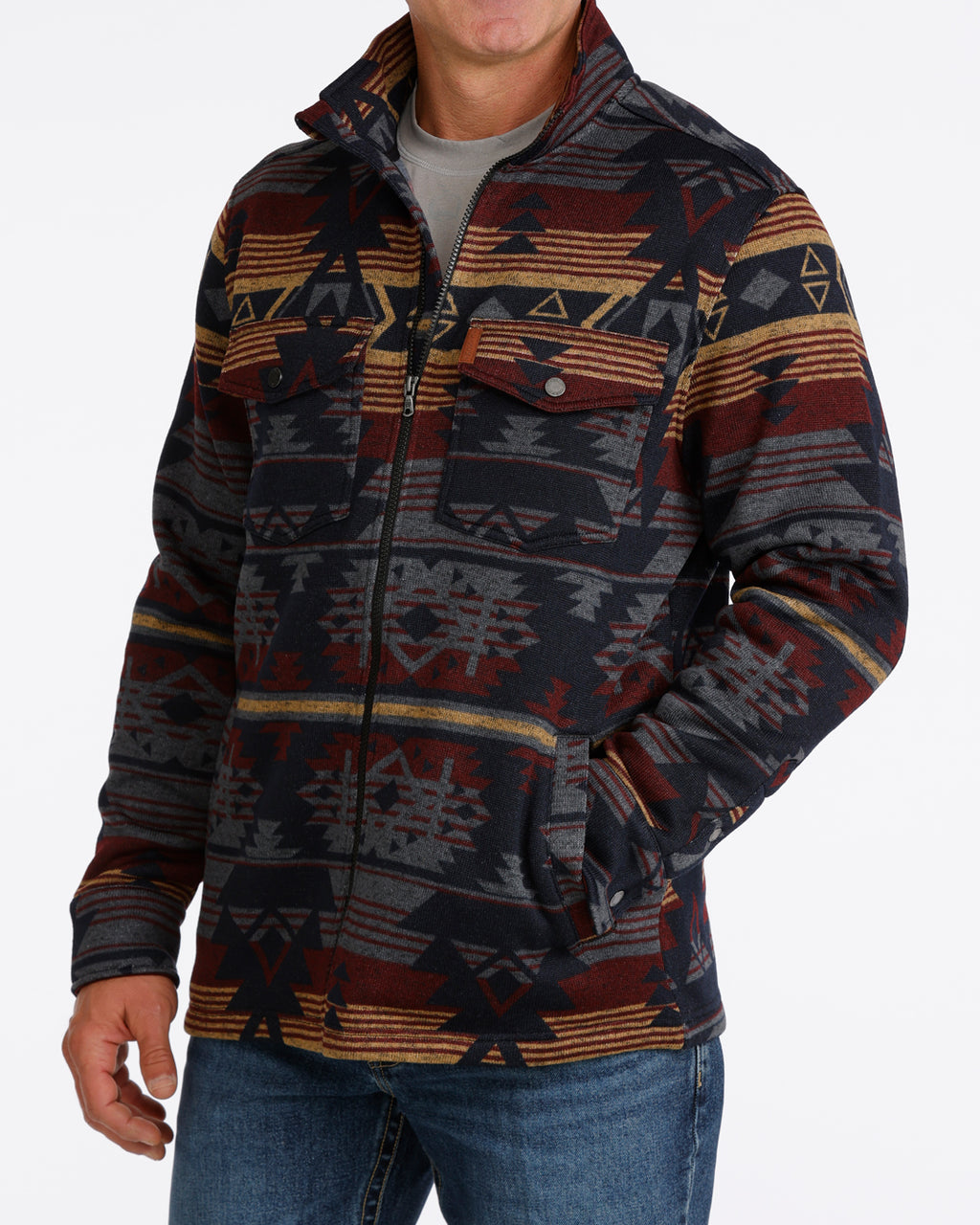MWJ1907005 MENS SWEATER KNIT SHIRT JACKET CINCH