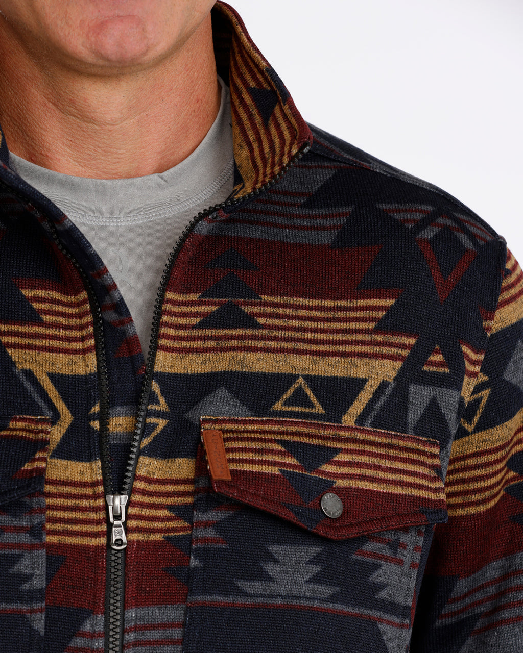 MWJ1907005 MENS SWEATER KNIT SHIRT JACKET CINCH