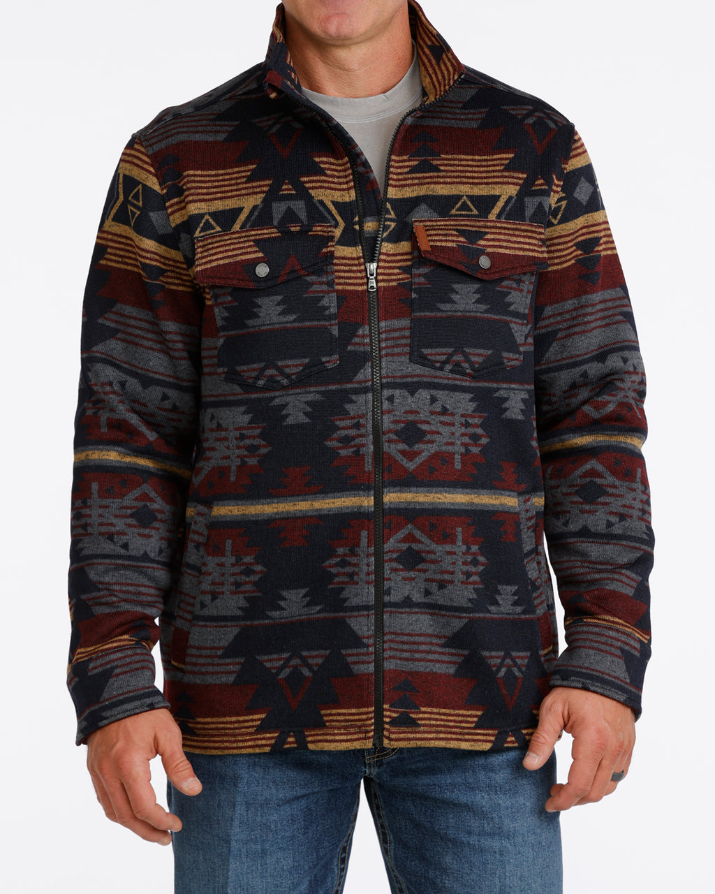 MWJ1907005 MENS SWEATER KNIT SHIRT JACKET CINCH
