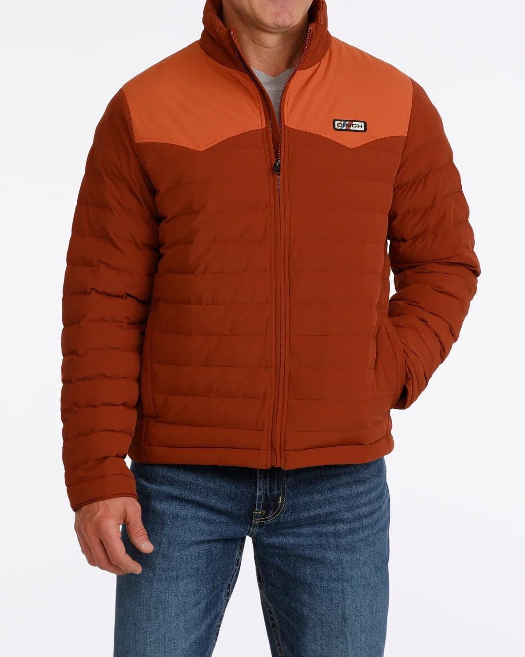 Cinch Men's Red Quilted Puffer Zip Jacket MWJ1954003