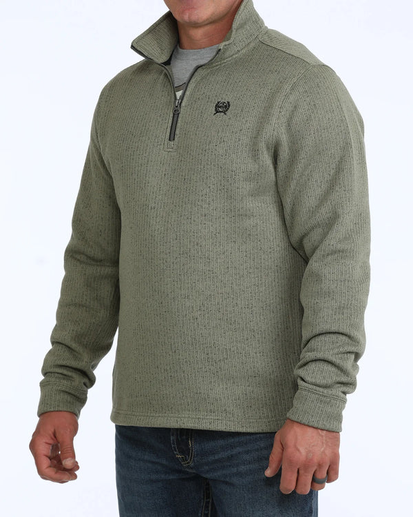 CINCH MEN'S LIGHT OLIVE 1/4 ZIP SWEATER MWK1080021