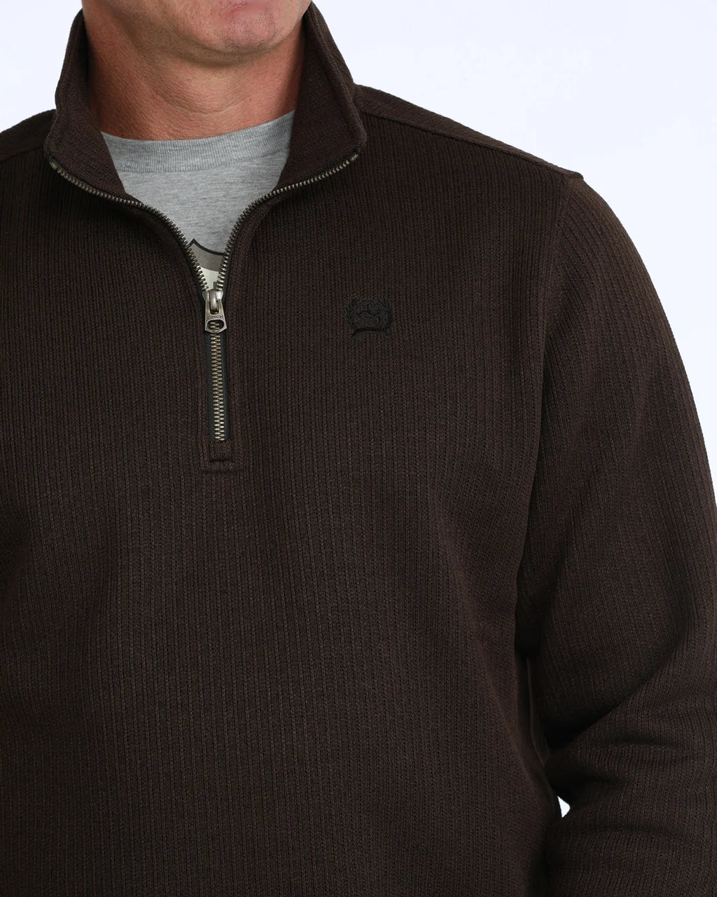 CINCH MEN'S BROWN 1/4 ZIP SWEATER MWK1080022