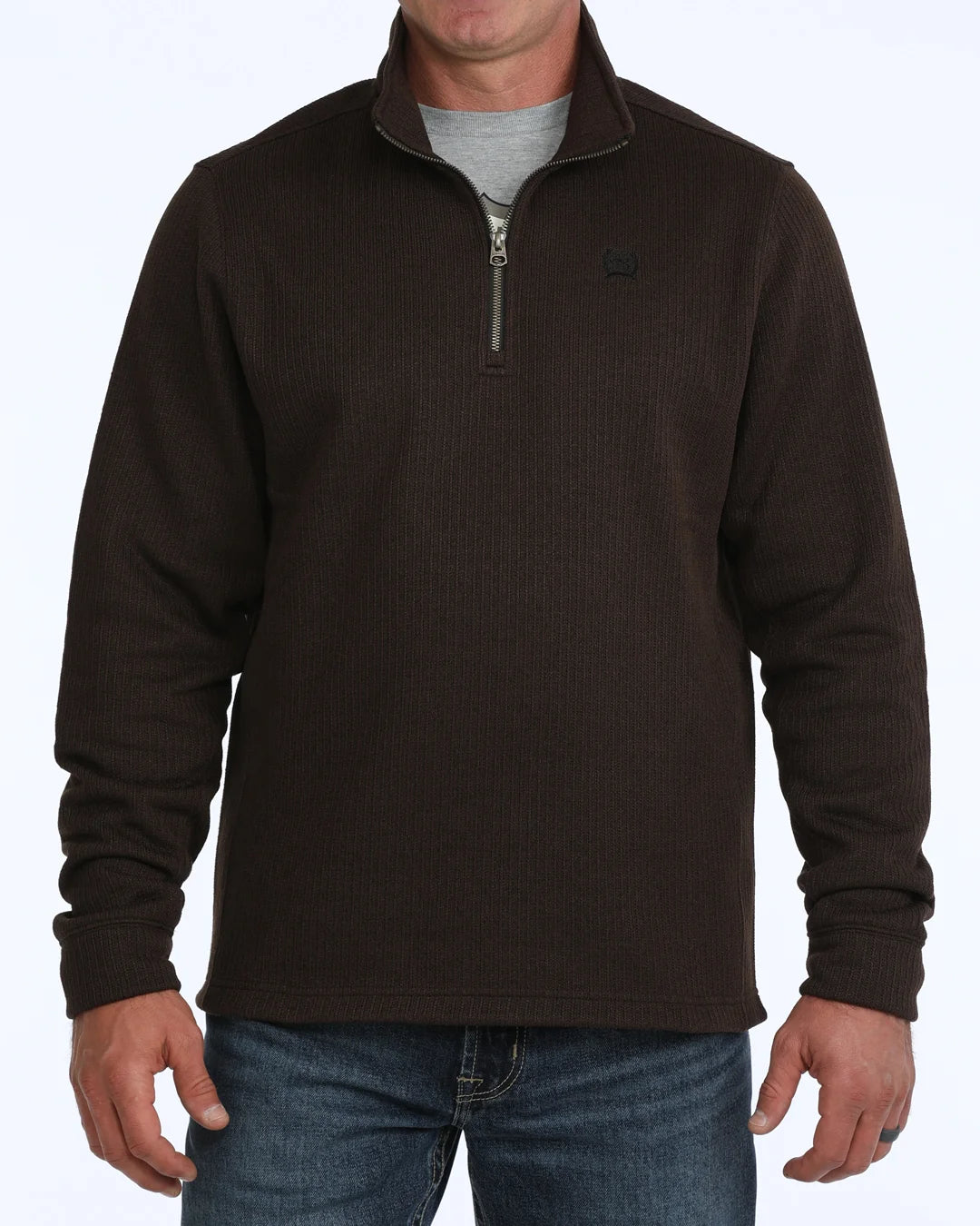 CINCH MEN'S BROWN 1/4 ZIP SWEATER MWK1080022