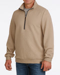 Cinch Men's Tan Long Sleeve Tan 1/4 Zip Sweatshirt MWK1957001