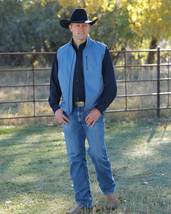 CINCH MENS WINDPROOF VEST BLUE MWV1099014
