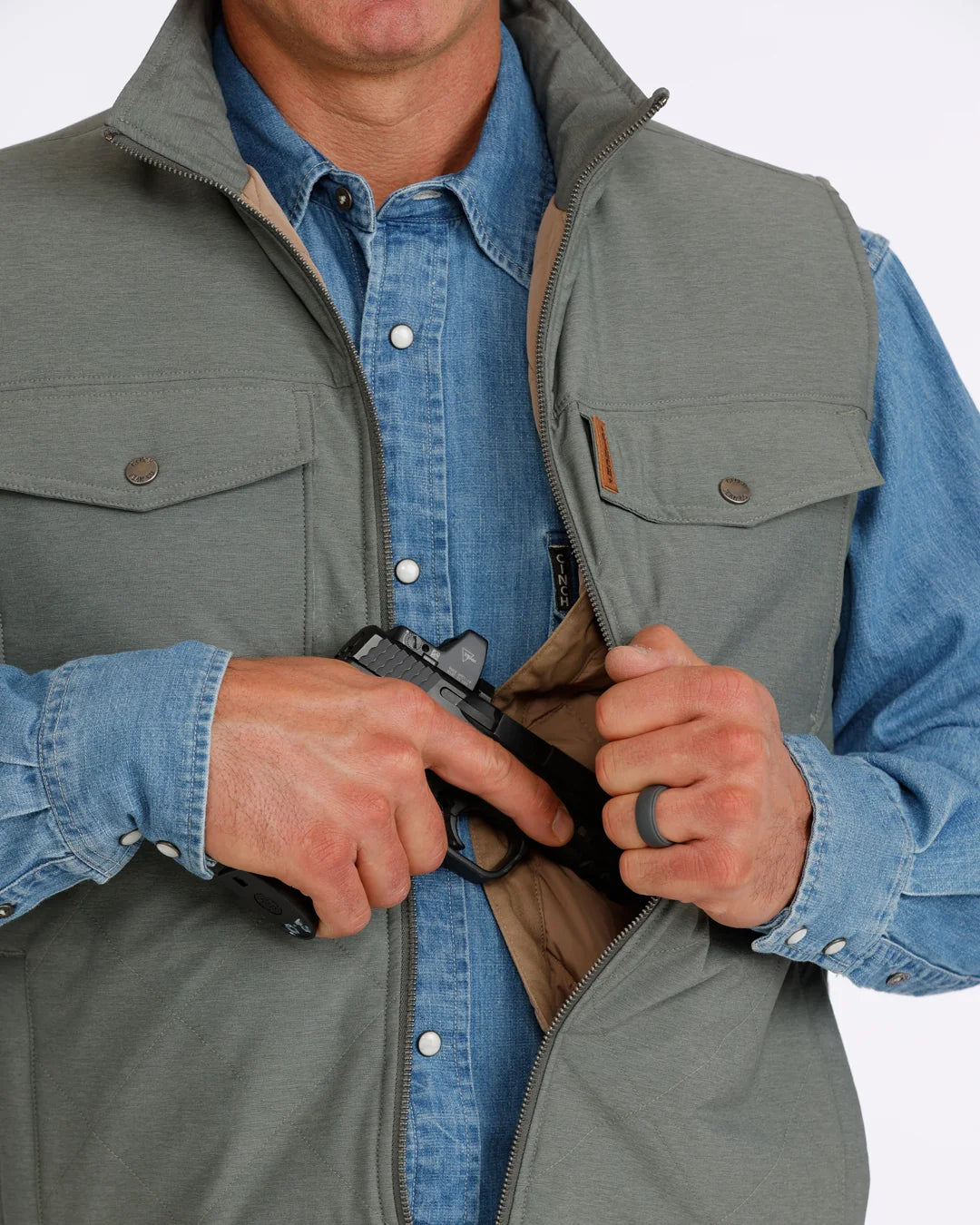 CINCH MEN'S CONCEAL CARRY QUILTED VEST MWV1944001