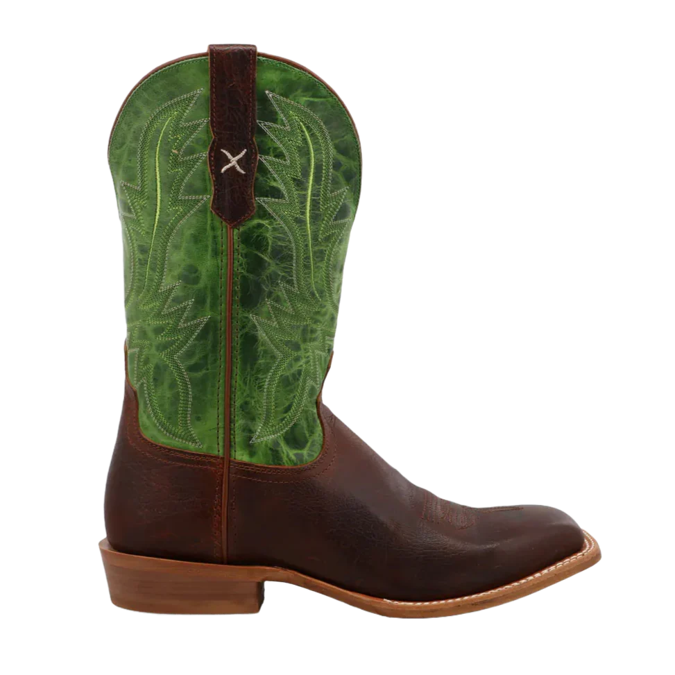 Twisted X Men's 12 Inch Rancher Sequoia & Cactus Square Toe Boots MRAL030