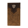 Ariat Brown Distressed Leather Rodeo Wallet with Shield Logo A3510844