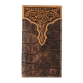 Ariat Croc Print Brown Leather Wallet A3552802