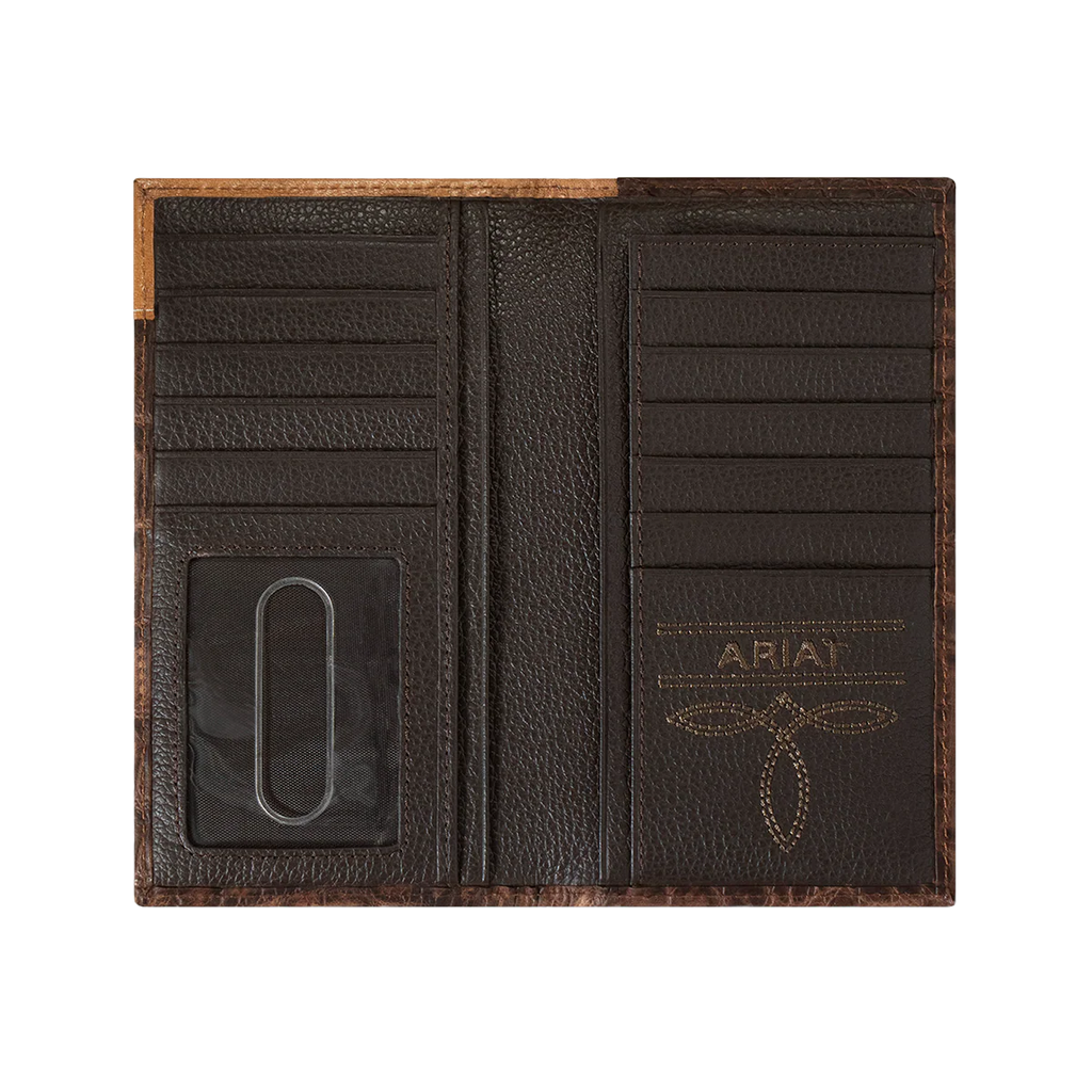 Ariat Croc Print Brown Leather Wallet A3552802