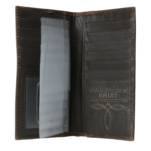 Ariat Dark Copper Bi-fold Rodeo Wallet w/ Small Shield Logo A35118283