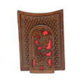 Nocona Men's Western Red Floral Inlay Magnet Money Clip Wallet N5426504