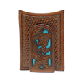Nocona Men's Floral Tooled & Blue Underlay Money Clip Wallet N5426527