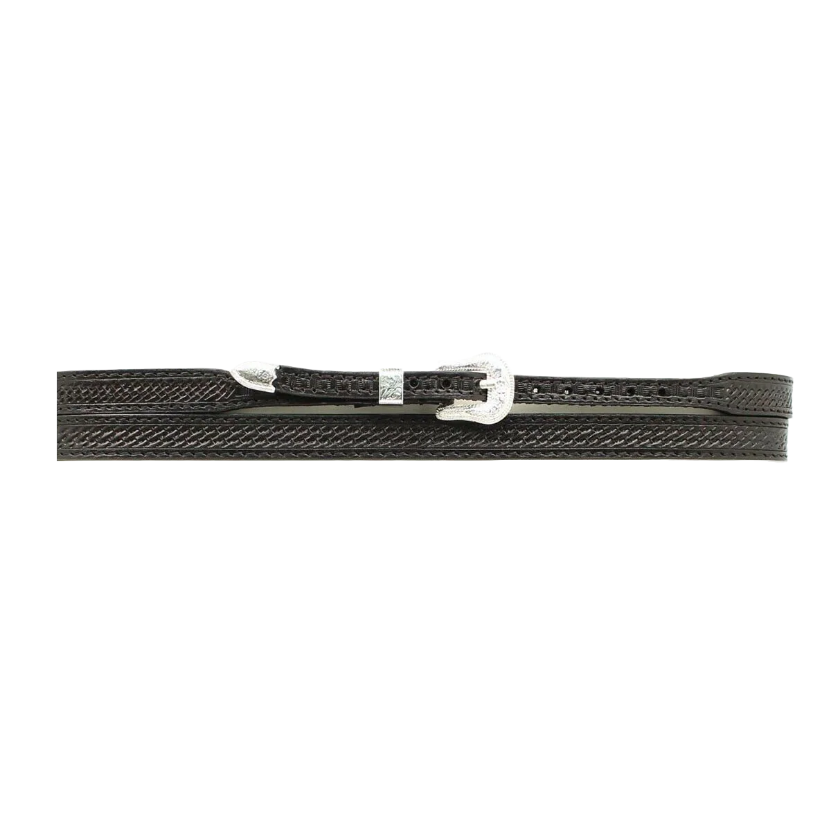 Twister Basket Weave Tooling Black Leather Hatband 0234601