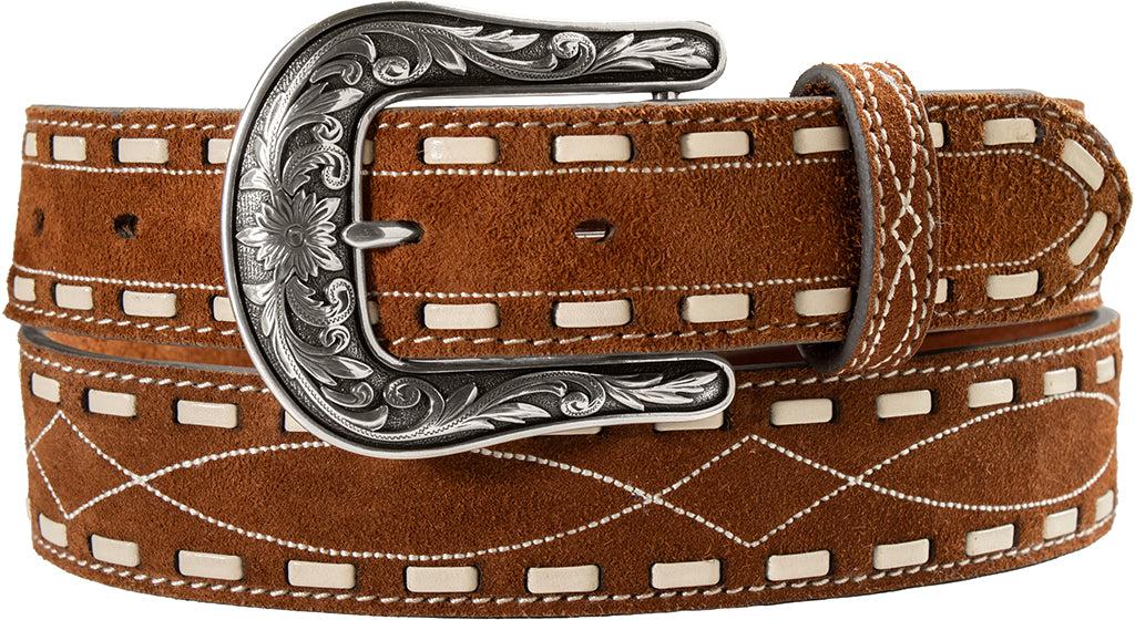 Nocona Women's Rust Roughout Boot Stitched Embroidered Belt N320007932