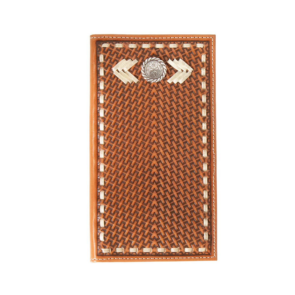 Men's Nocona Rodeo Style Basket Weave Leather Tooling Wallet N500044708