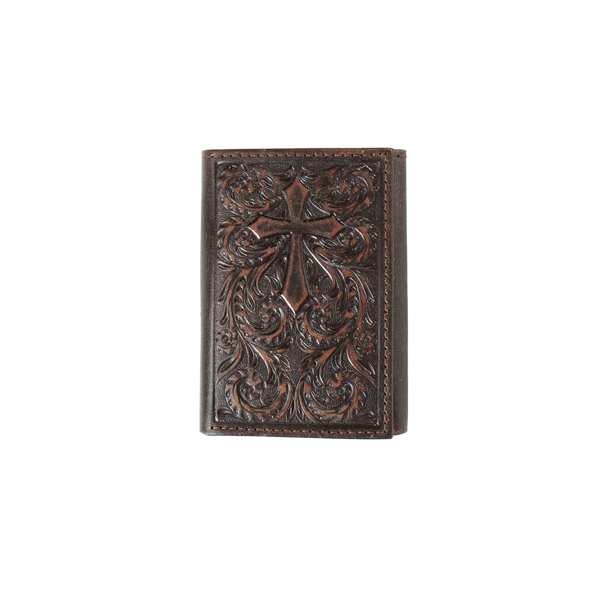 NOCONA TRIFOLD SCROLL CROSS BROWN  N5417444